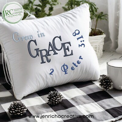 Grow in Grace Embroidered Pillow Cover - image4